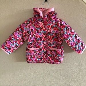 Oshkosh B’gosh Baby Girl Floral Ruffles Hooded Jacket Size 18M